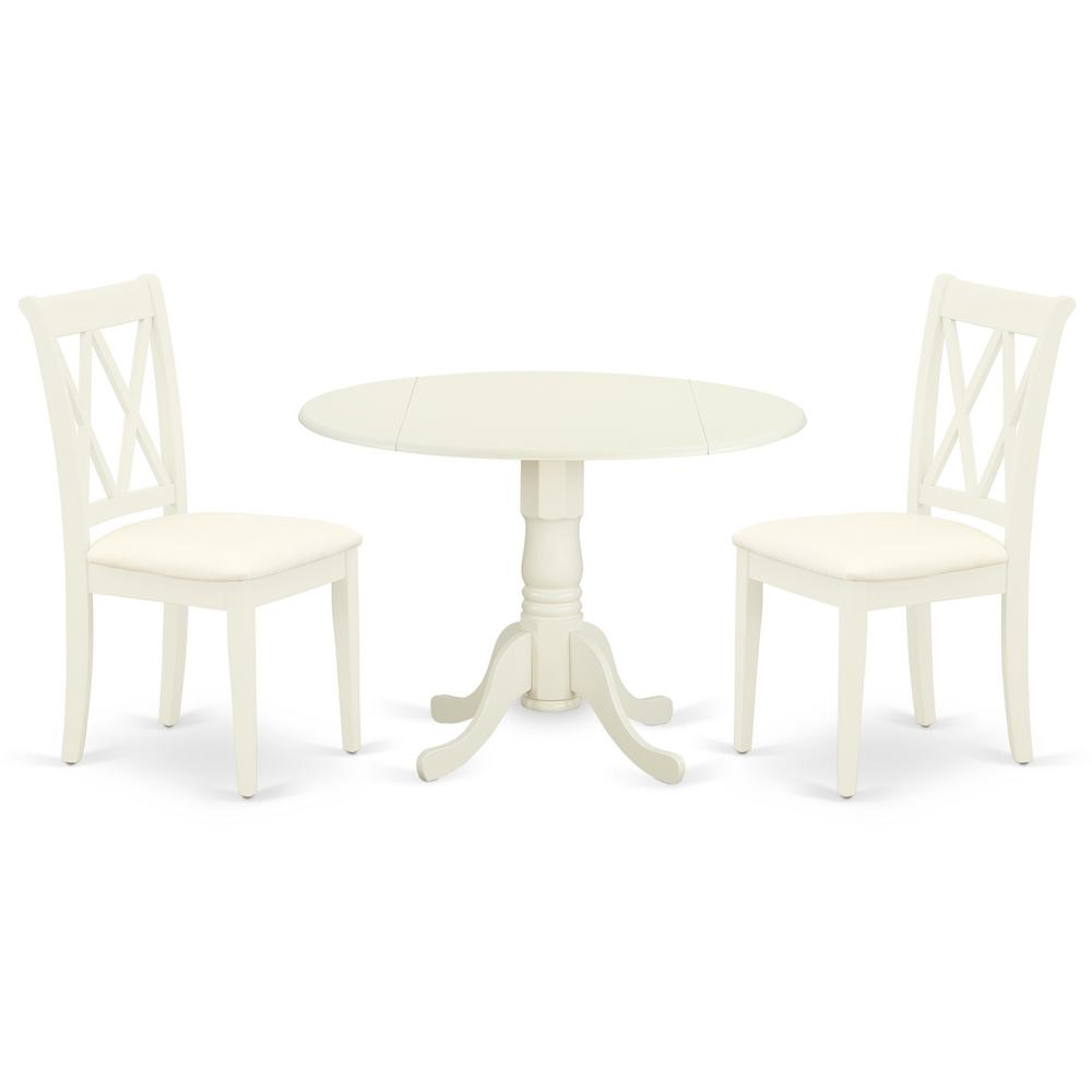Dining Room Set Linen White, DLCL3-WHI-C. Picture 1