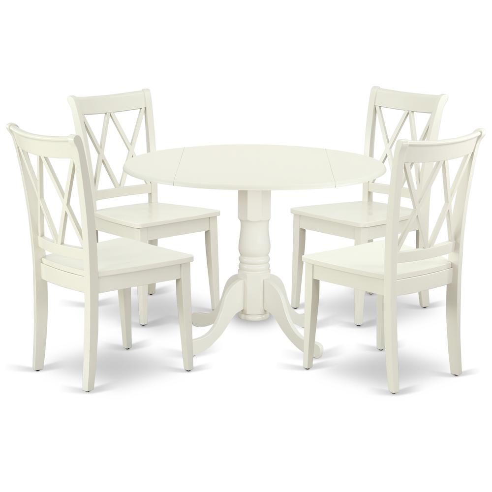Dining Room Set Linen White, DLCL5-LWH-W. Picture 1