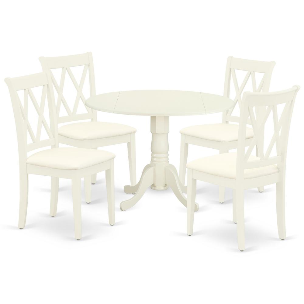 Dining Room Set Linen White, DLCL5-WHI-C. Picture 1