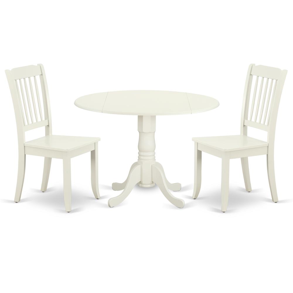 Dining Room Set Linen White, DLDA3-LWH-W. Picture 1