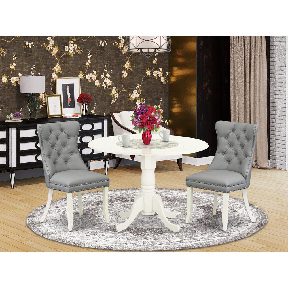 3 Piece Dinette Set for Small Spaces Consists of a Round Dining Table. Picture 1
