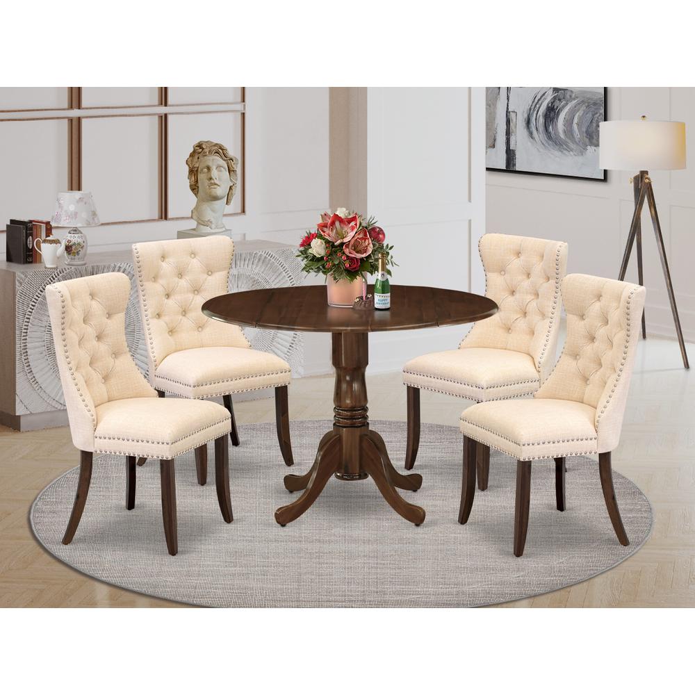 5 Piece Dining Room Furniture Set Consists of a Round Kitchen Table. Picture 1