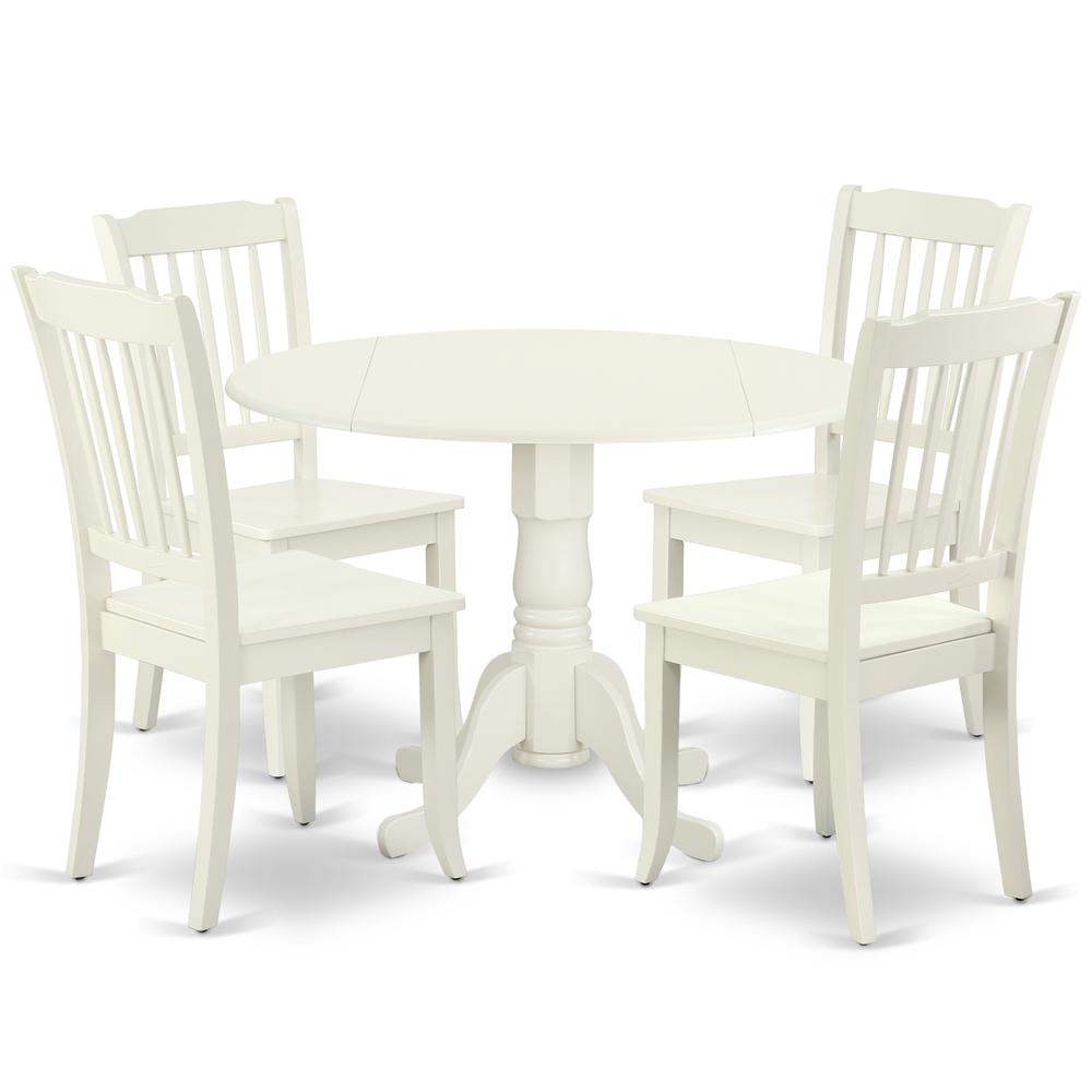 Dining Room Set Linen White, DLDA5-LWH-W. Picture 1