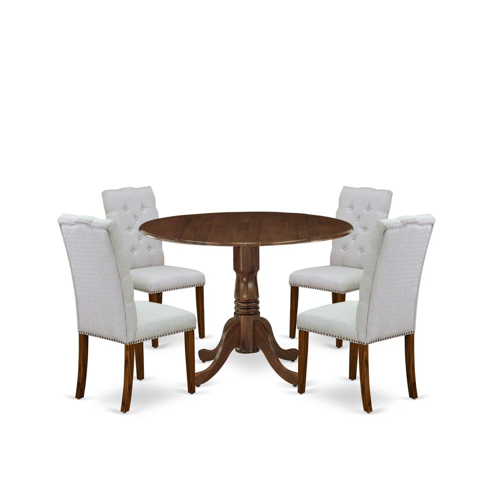 5 Pc Dinette Set Includes a Round Kitchen Table and 4 Parson Chairs. Picture 6