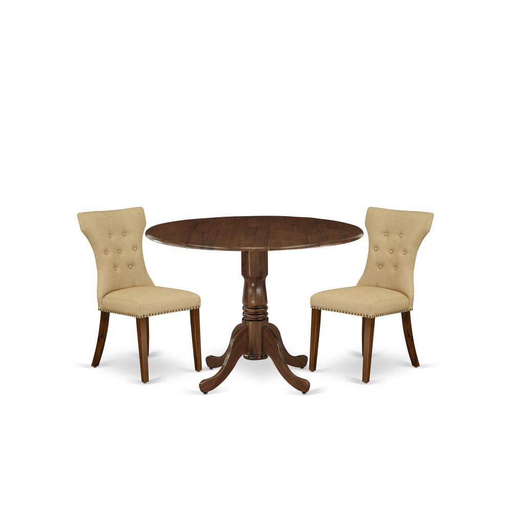 3 Pc Dining Room Table Set  Contains a Round Table and 2 Parson Chairs. Picture 6