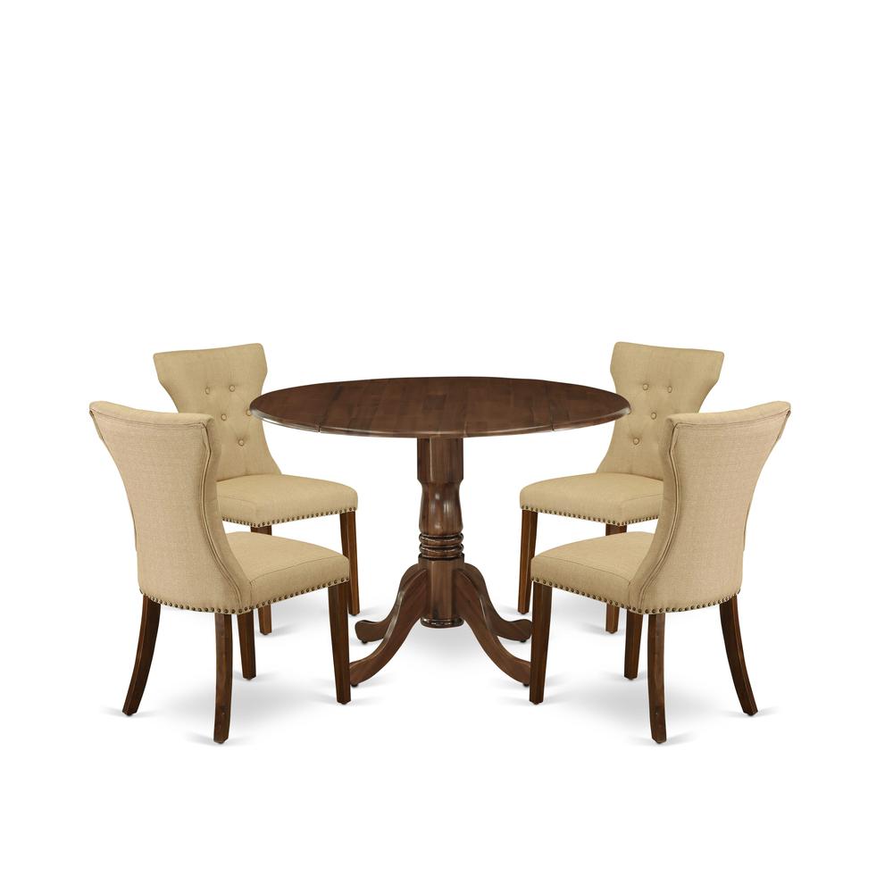 5 Pc Dining Set Consist of a Round Dining Table and 4 Parson Chairs. Picture 6