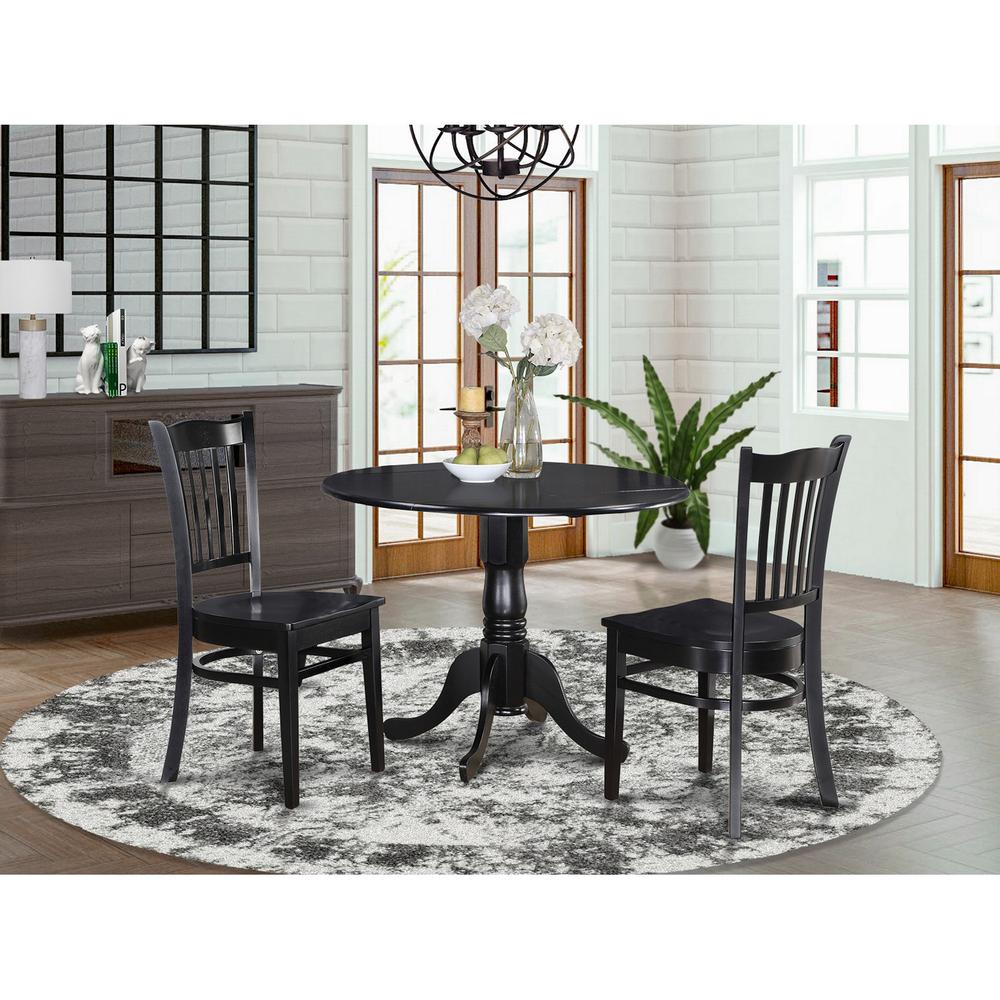 3  PC  small  Kitchen  Table  and  Chairs  set-round  Kitchen  Table  and  2  dinette  Chairs. Picture 1