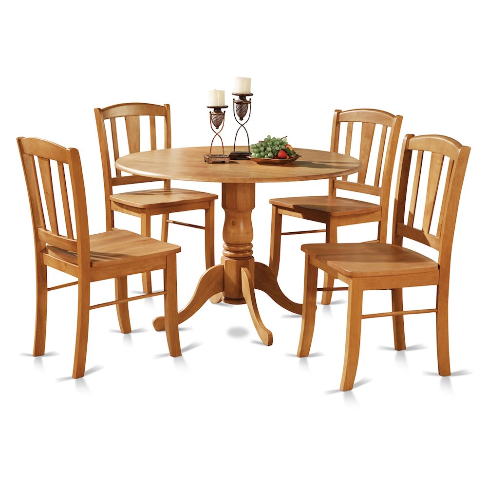 5  Pc  small  Kitchen  Table  and  Chairs  set-round  Table  and  4  dinette  Chairs  Chairs. The main picture.
