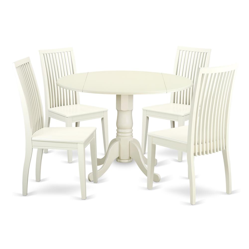 Dining Room Set Linen White, DLIP5-LWH-W. Picture 1
