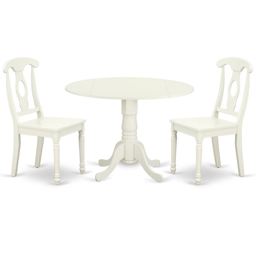 Dining Room Set Linen White, DLKE3-LWH-W. Picture 1
