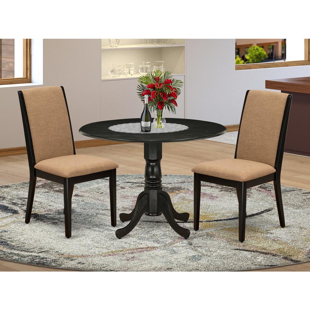 Dining Room Set Wirebrushed Black, DLLA3-ABK-47. Picture 1