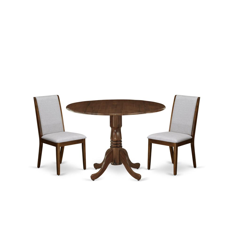 3 Pc Dining Set  Includes a Round Wooden Table and 2 Upholstered Chairs. Picture 6