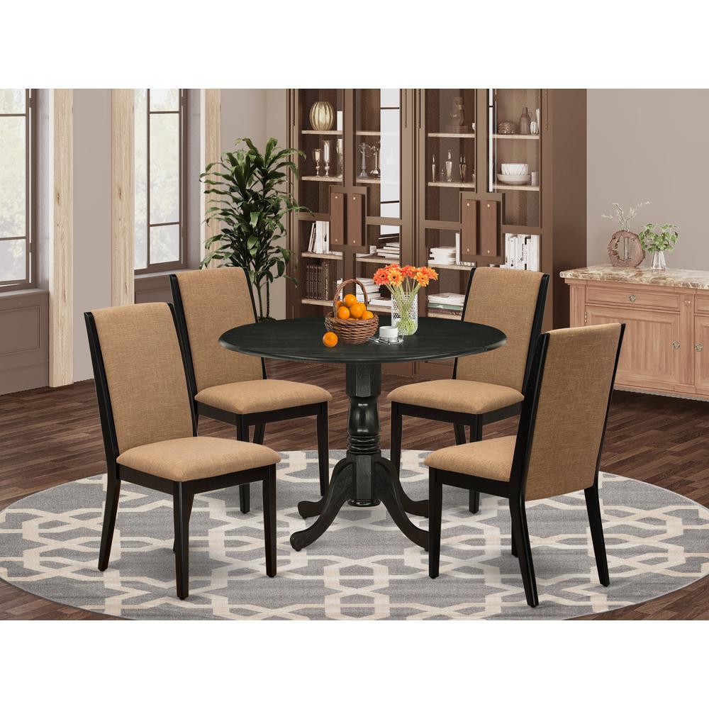 Dining Room Set Wirebrushed Black, DLLA5-ABK-47. Picture 1
