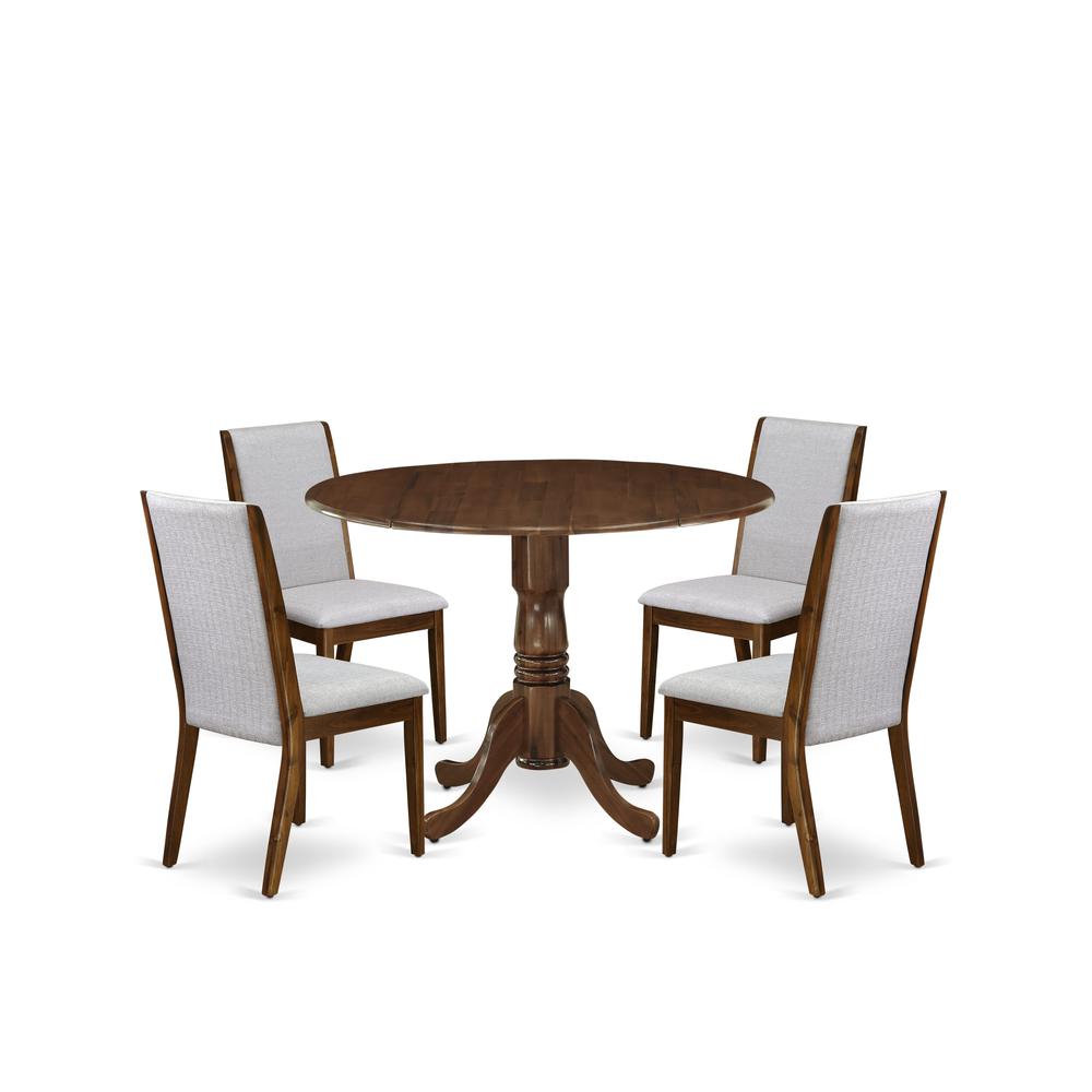 5 Pc Dinette Set Contains a Round Dining Table and 4 Upholstered Chairs. Picture 6
