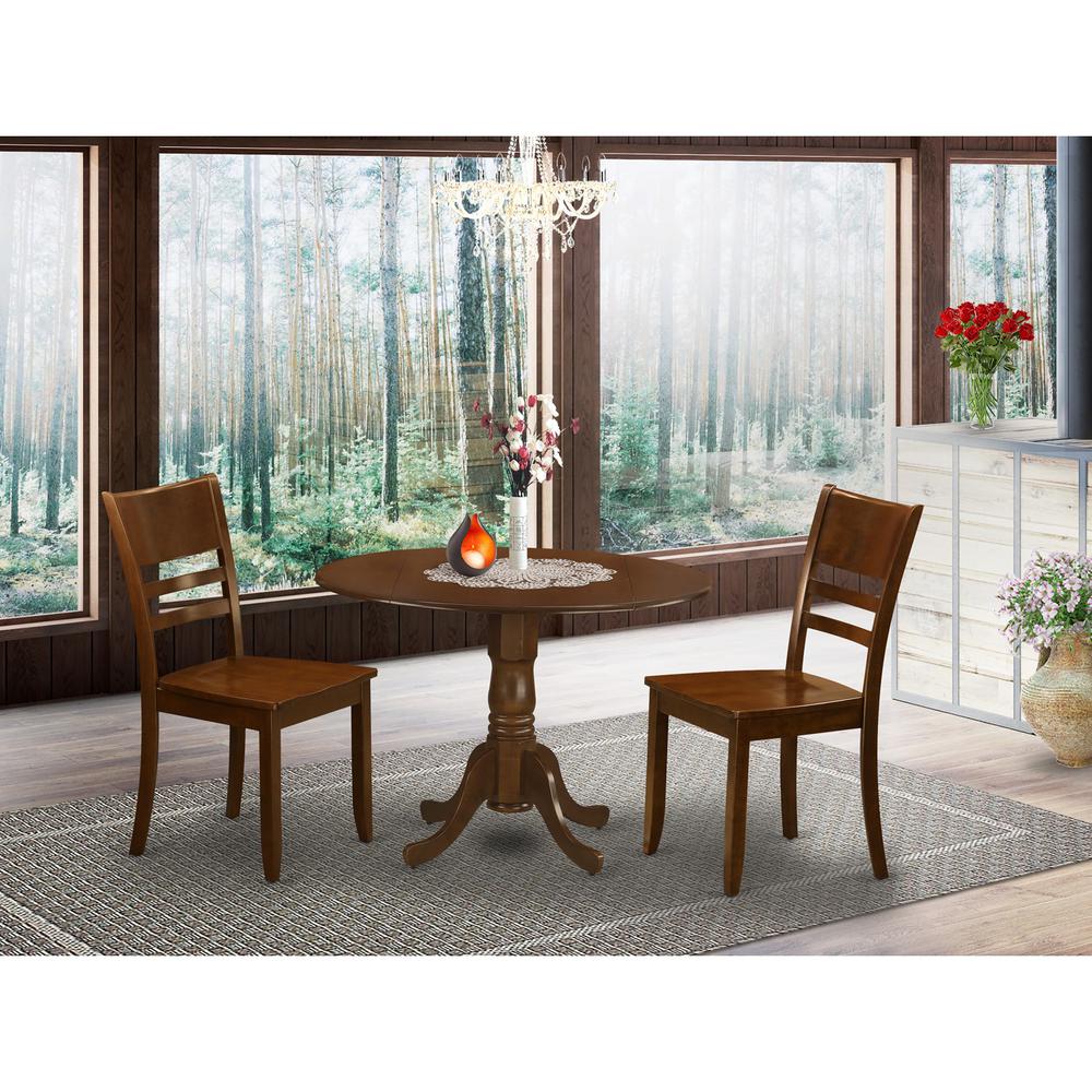 3  Pc  Kitchen  Table  with  2  drop  leaves  and  2Leather  Dinette  Chairs. Picture 1