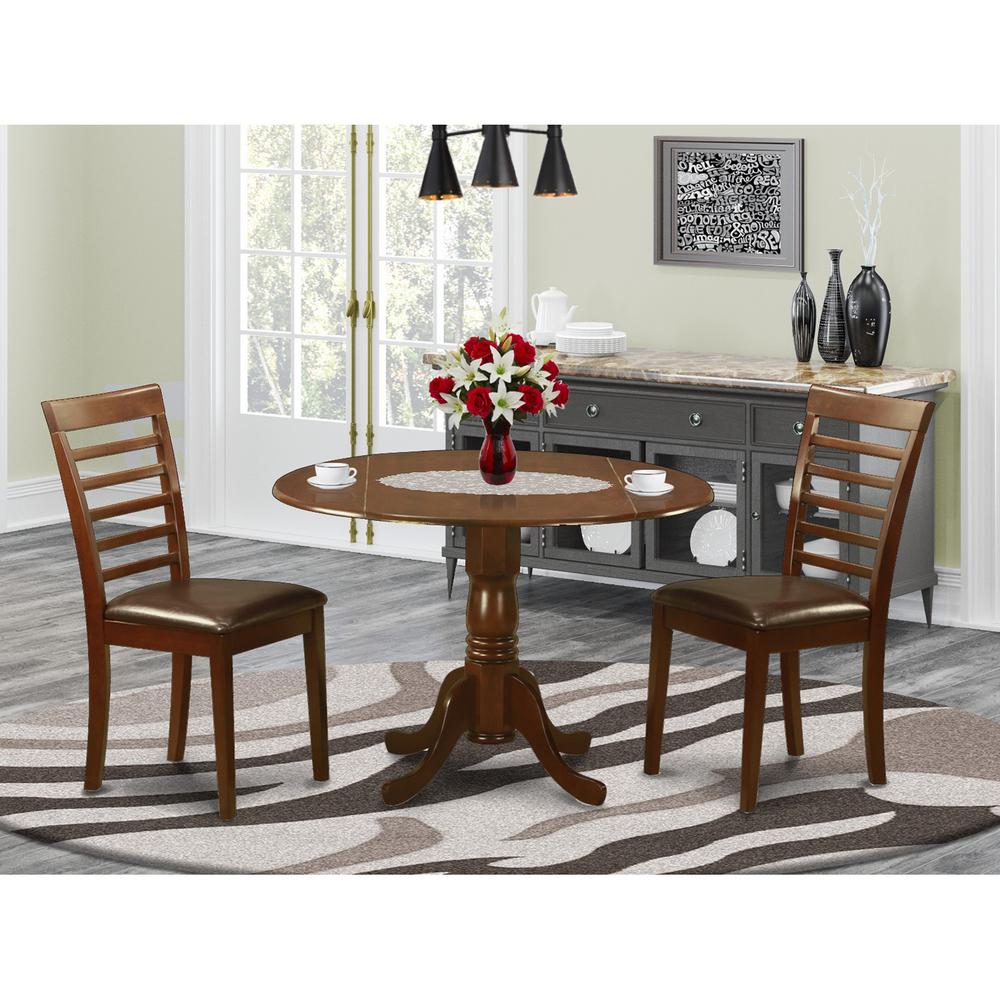 3  PC  small  Kitchen  Table  and  Chairs  set-round  Kitchen  Table  and  2  Dining  Chairs. Picture 1