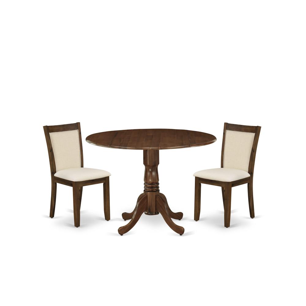 3 Pc Kitchen Set Consist of a Round Wooden Table and 2 Parson Chairs. Picture 6