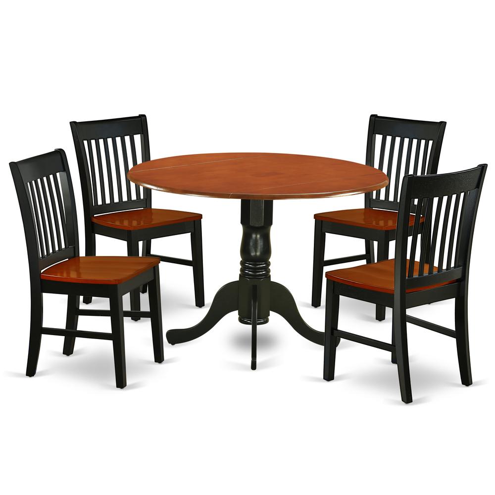 Dining Room Set Black & Cherry, DLNO5-BCH-W. Picture 1