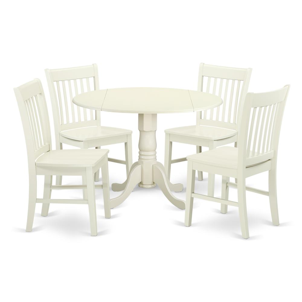 Dining Room Set Linen White, DLNO5-LWH-W. Picture 1