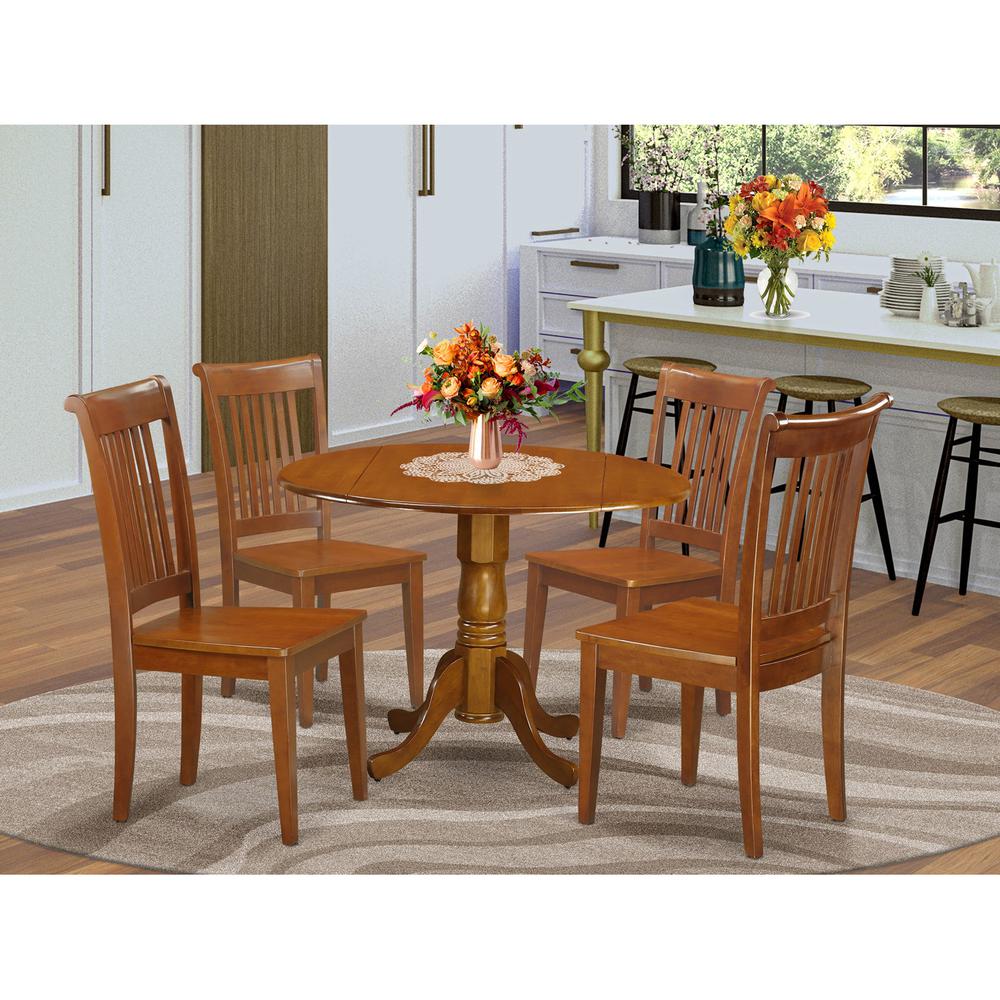 5  PC  Kitchen  Table  set-breakfast  nook  and  4  Wooden  Chairs. Picture 1