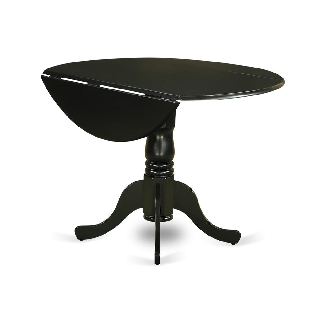 5 Piece Dining Table Set Contains a Round Solid Wood Table with Dropleaf. Picture 2
