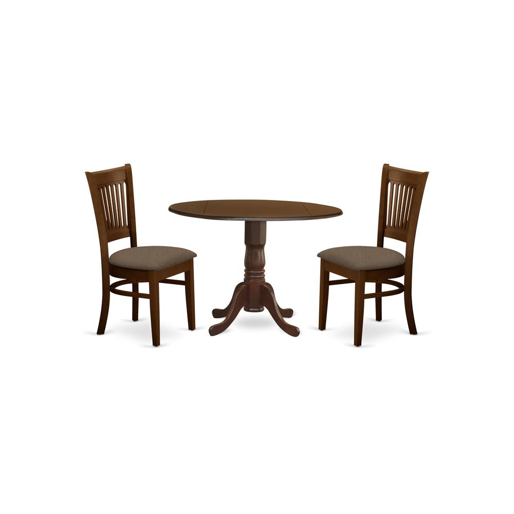 DLVA3-ESP-C 3 Pc2-drop-leaf Dining Table and 2 Dining Chairs. Picture 1