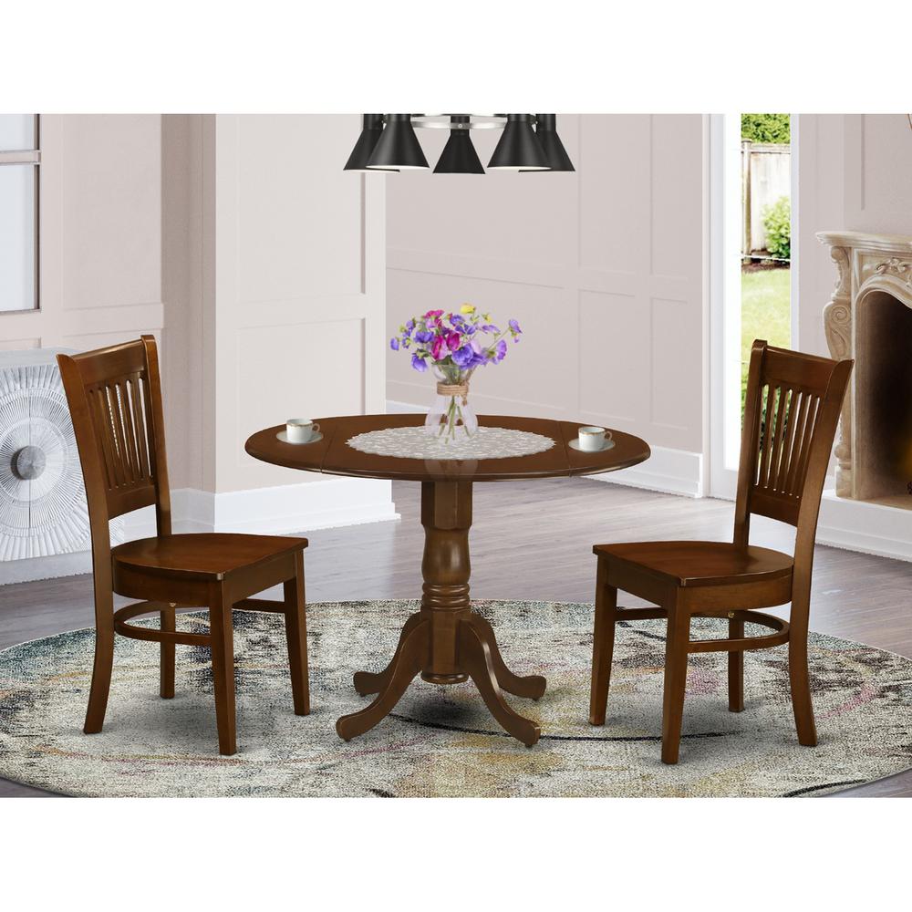 3  Pc  2-drop-leaf  Table  and  2  Wood  Seat  Chairs. The main picture.