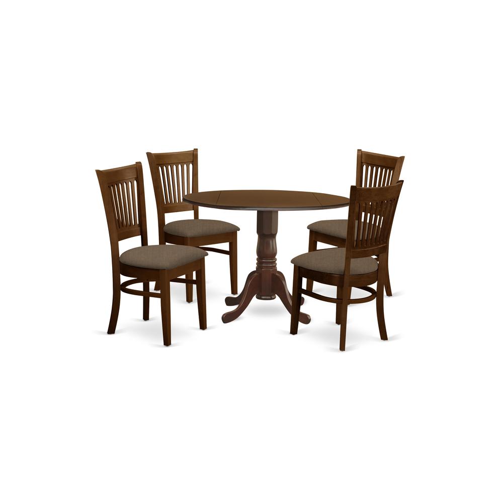 DLVA5-ESP-C 5 Pc set Dinette Table with 2 drop leaves and 4 Seat Chairs. Picture 1