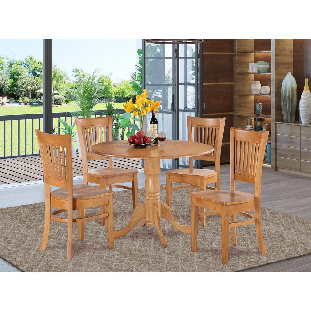 5  Pc  Kitchen  nook  Dining  set-round  Table  and  4  dinette  Chairs  Chairs. Picture 1
