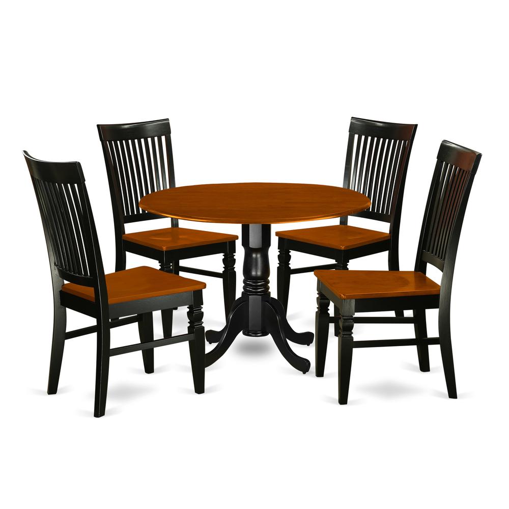 Dining Room Set Black & Cherry, DLWE5-BCH-W. Picture 1