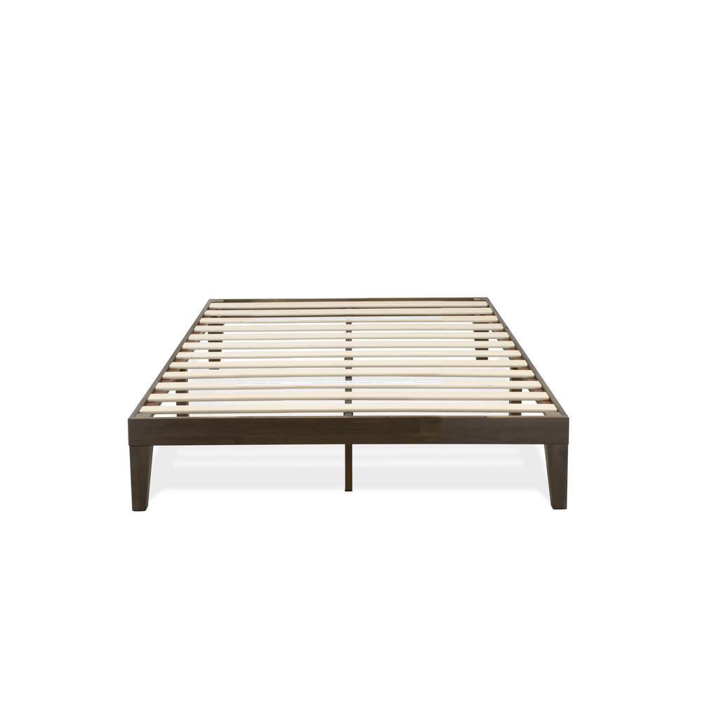 DNP-22-F Full Size Platform Bed with 4 Solid Wood Legs and 2 Extra Center Legs - Walnut Finish. Picture 3