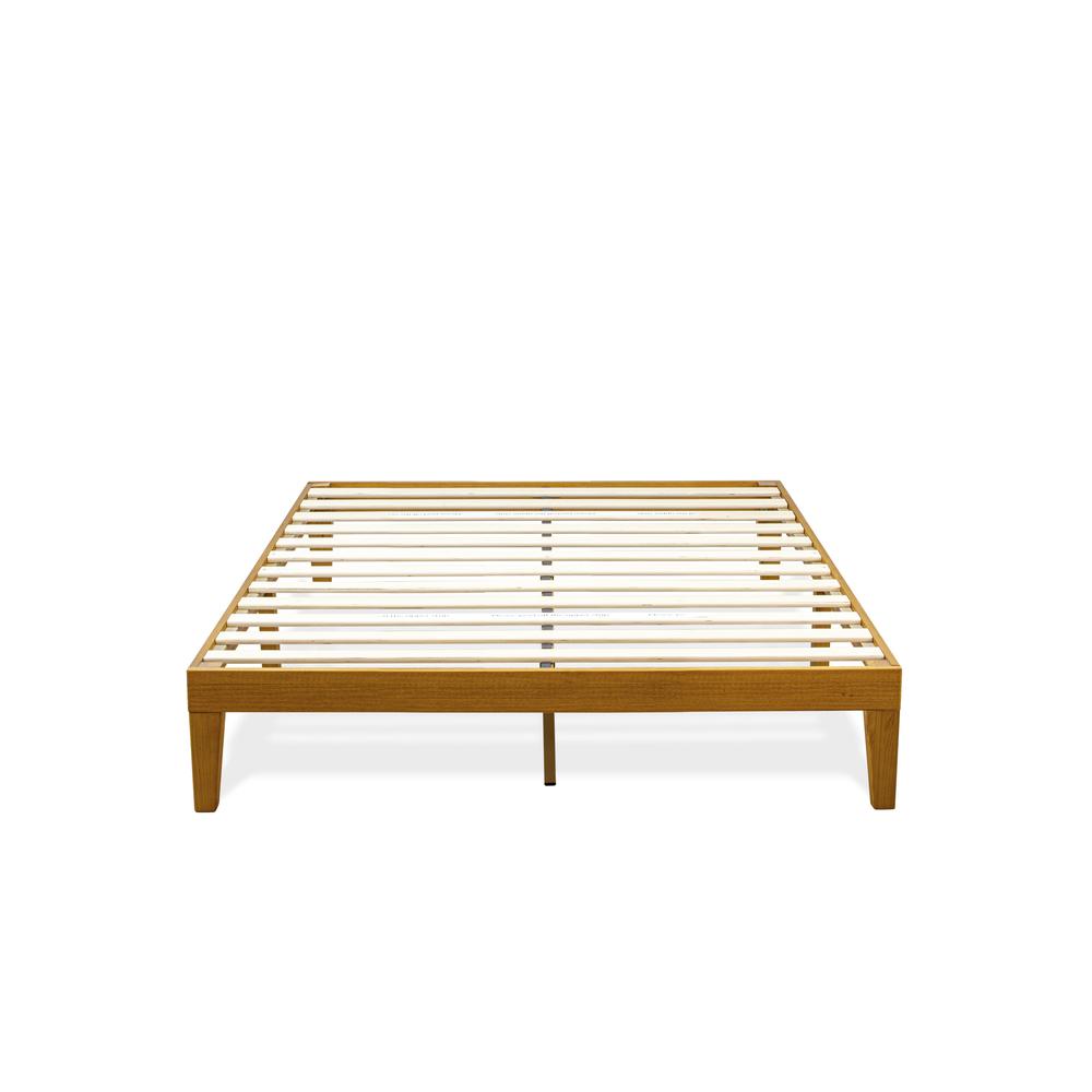DNP-23-F Full Size Platform Bed Frame with 4 Solid Wood Legs and 2 Extra Center Legs - Oak Finish. Picture 2