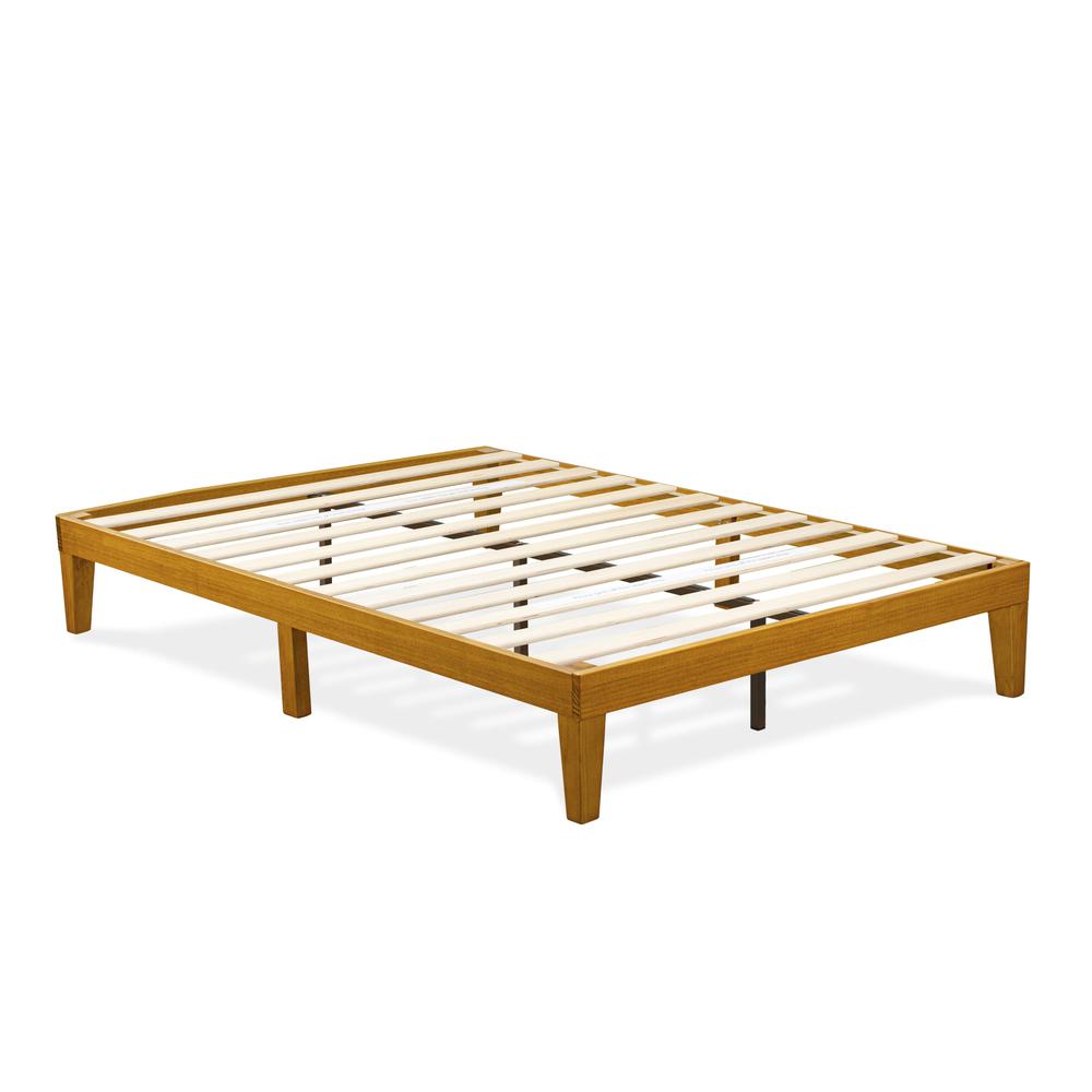 DNP-23-F Full Size Platform Bed Frame with 4 Solid Wood Legs and 2 Extra Center Legs - Oak Finish. Picture 3