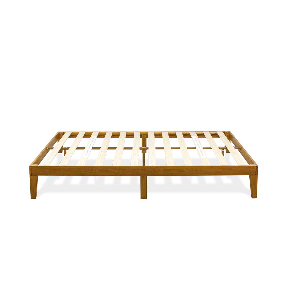 DNP-23-F Full Size Platform Bed Frame with 4 Solid Wood Legs and 2 Extra Center Legs - Oak Finish. Picture 4