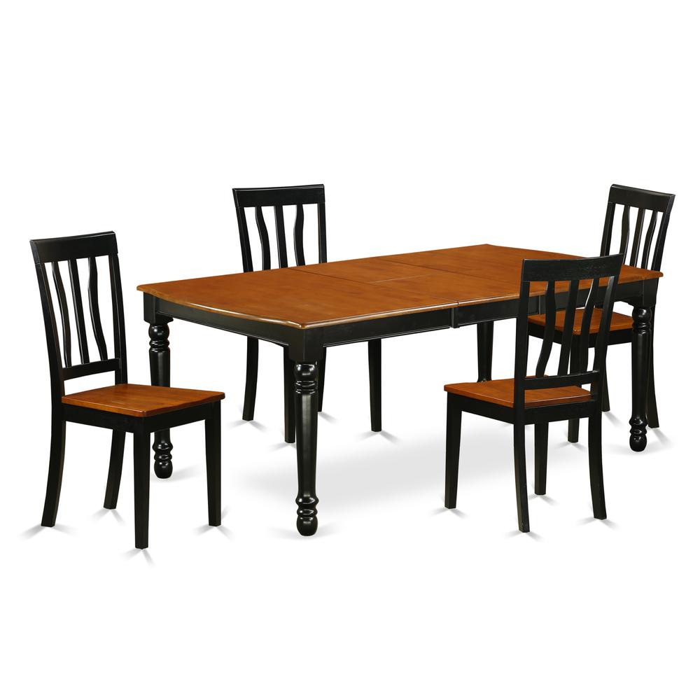 Dining Room Set Black & Cherry, DOAN5-BCH-W. Picture 1