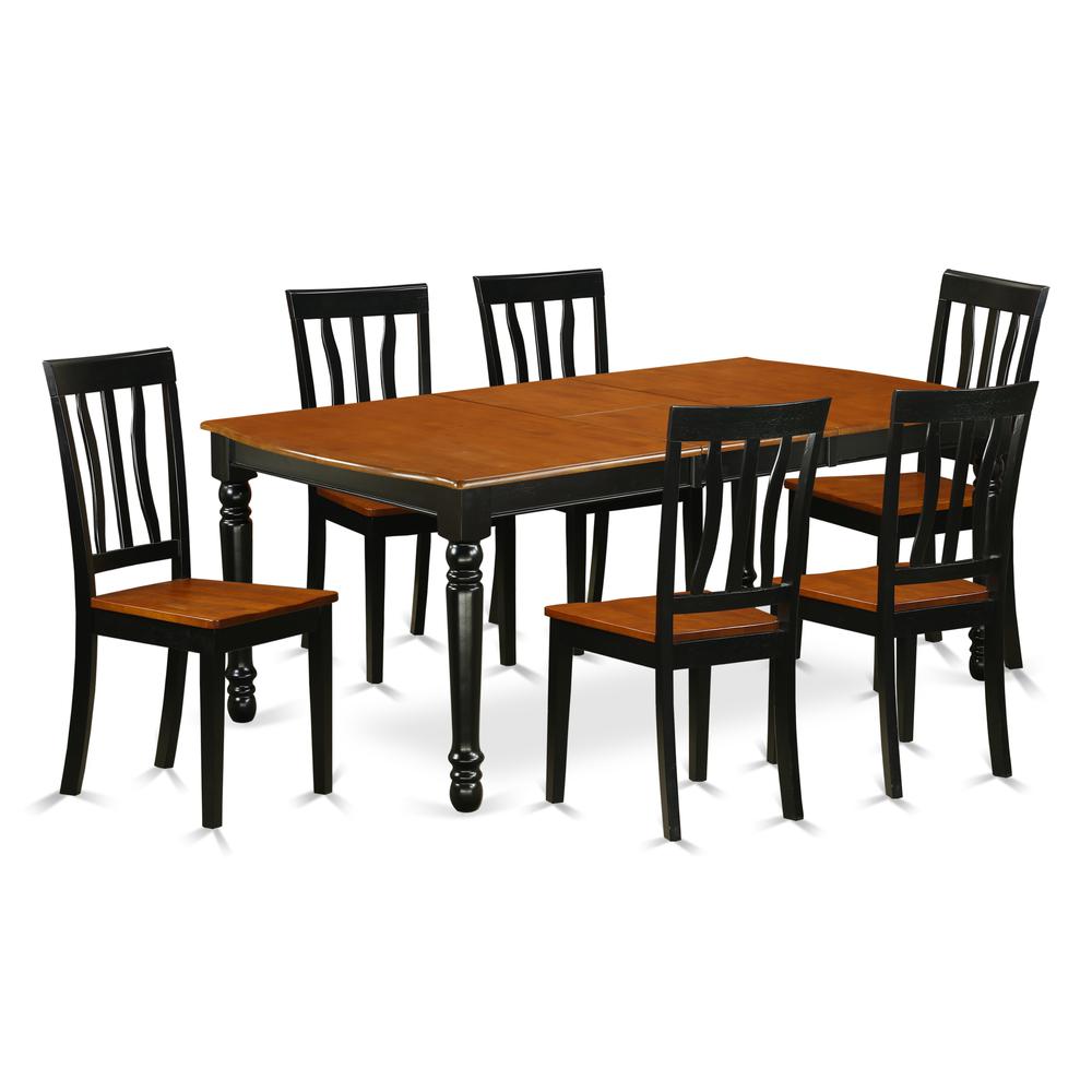 Dining Room Set Black & Cherry, DOAN7-BCH-W. Picture 1