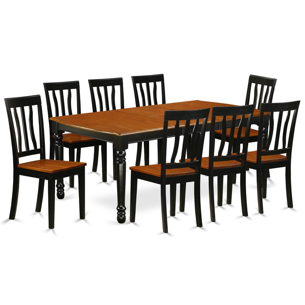 Dining Room Set Black & Cherry, DOAN9-BCH-W. Picture 1