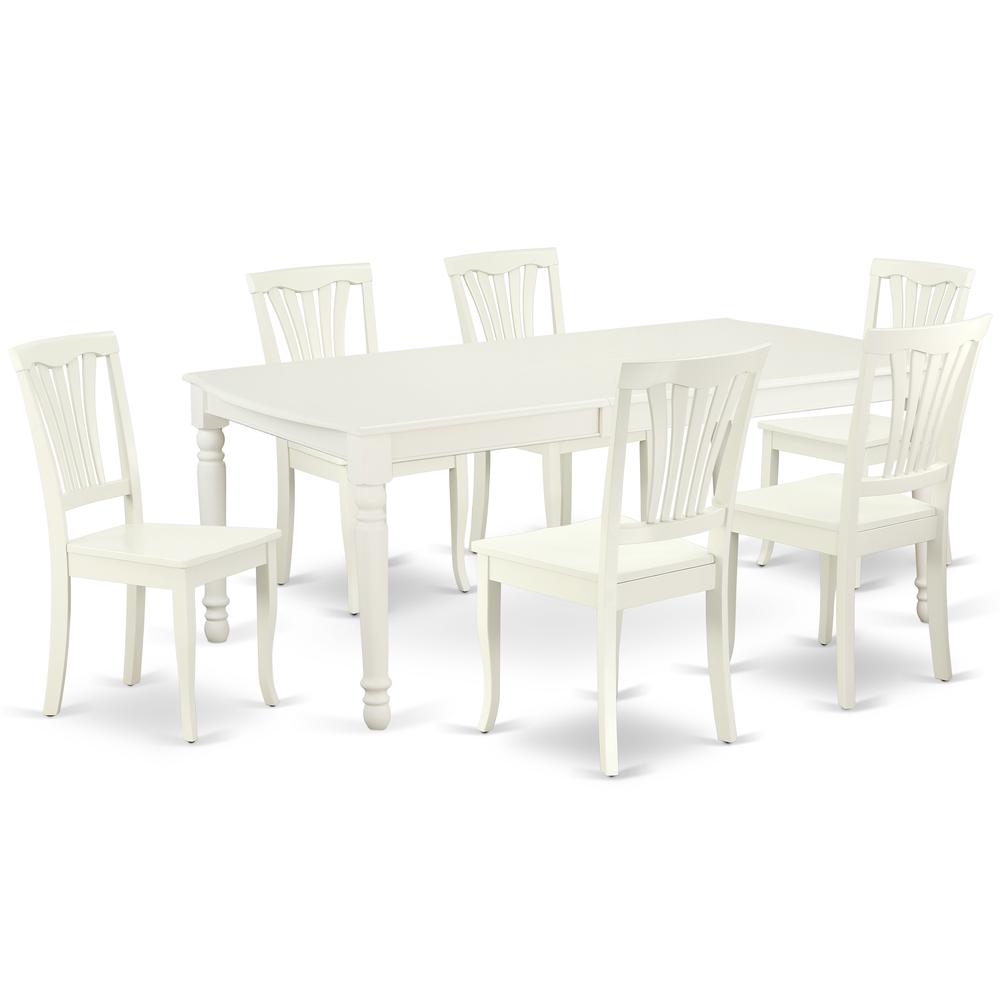 Dining Room Set Linen White, DOAV7-LWH-W. Picture 1