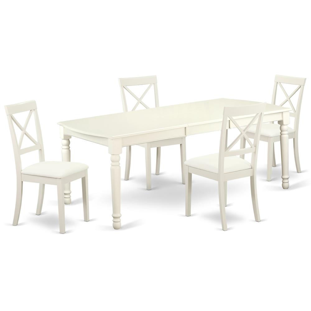 Dining Room Set Linen White, DOBO5-LWH-LC. Picture 1