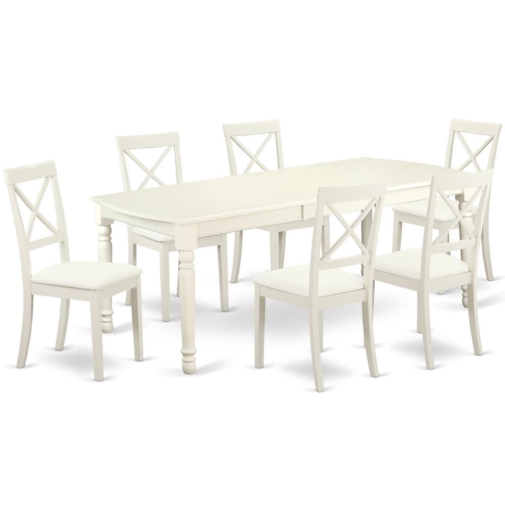 Dining Room Set Linen White, DOBO7-LWH-LC. Picture 1