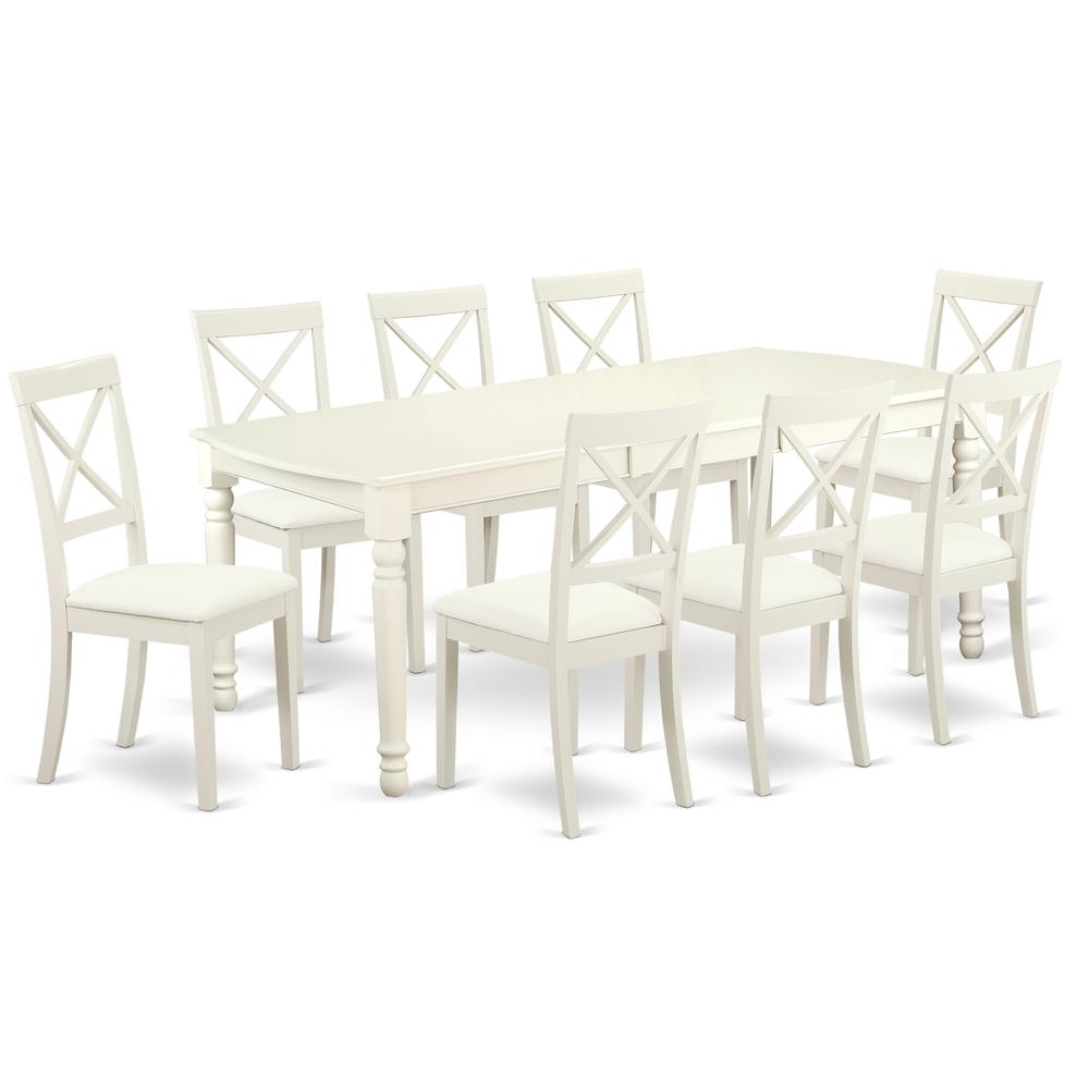 Dining Room Set Linen White, DOBO9-LWH-LC. Picture 1