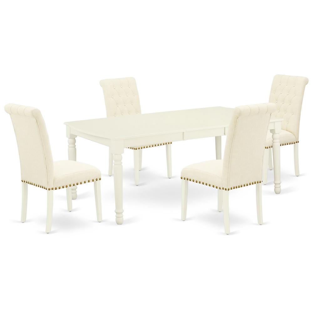 Dining Room Set Linen White, DOBR5-LWH-02. Picture 1