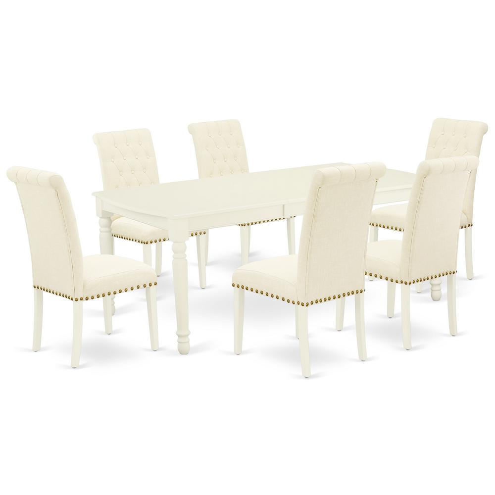 Dining Room Set Linen White, DOBR7-LWH-02. Picture 1
