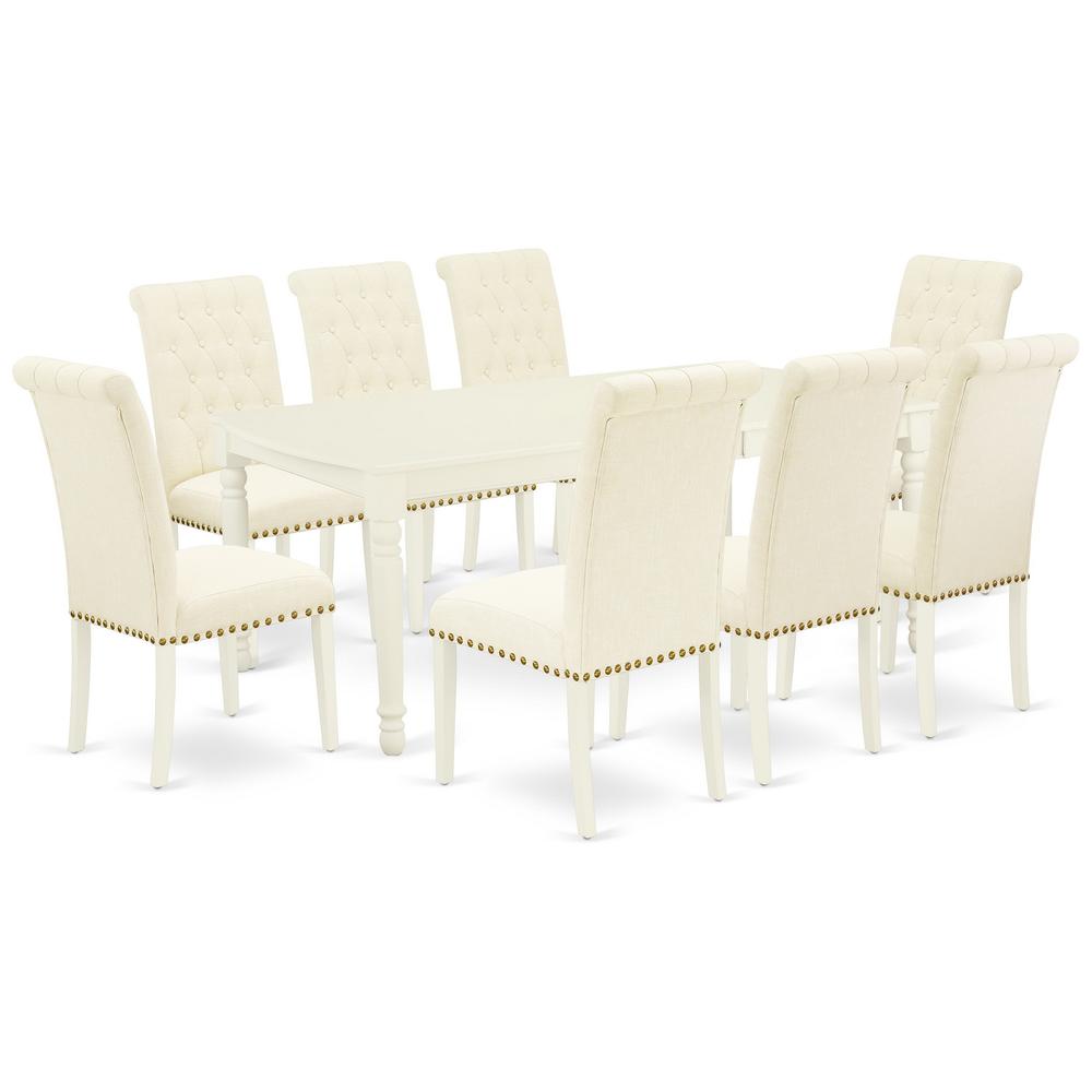 Dining Room Set Linen White, DOBR9-LWH-02. Picture 1