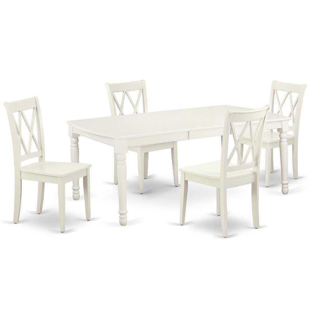 Dining Room Set Linen White, DOCL5-LWH-W. Picture 1