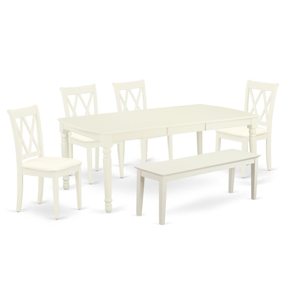 Dining Room Set Linen White, DOCL6-LWH-C. Picture 1