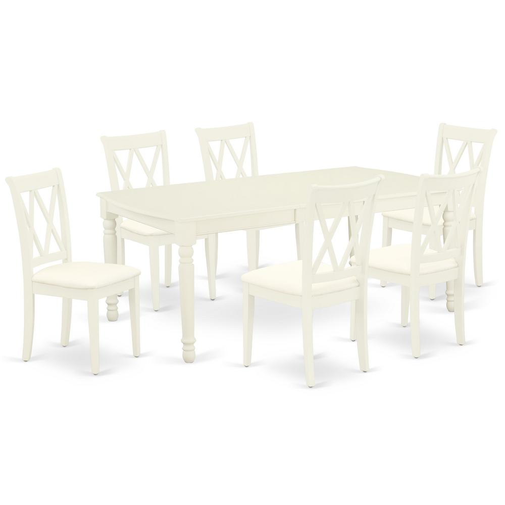 Dining Room Set Linen White, DOCL7-LWH-C. Picture 1