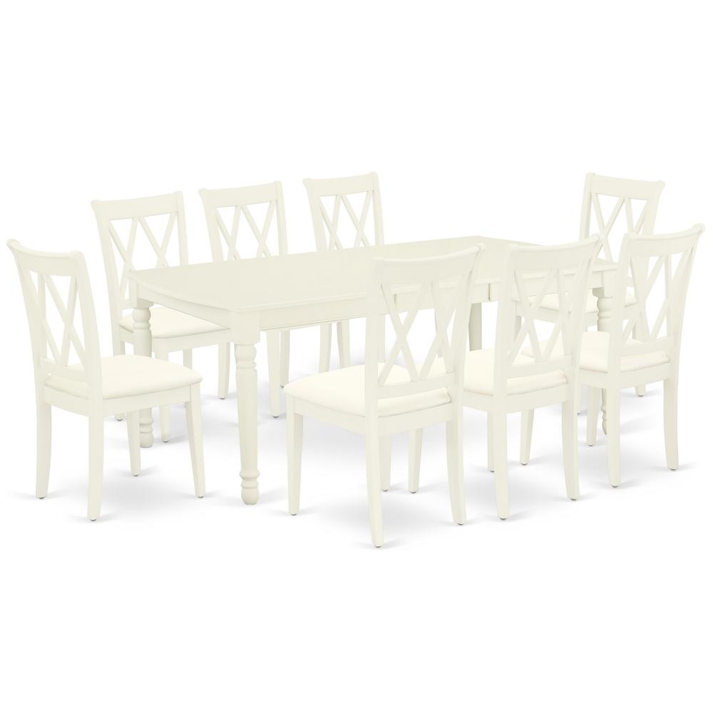 Dining Room Set Linen White, DOCL9-LWH-C. Picture 1
