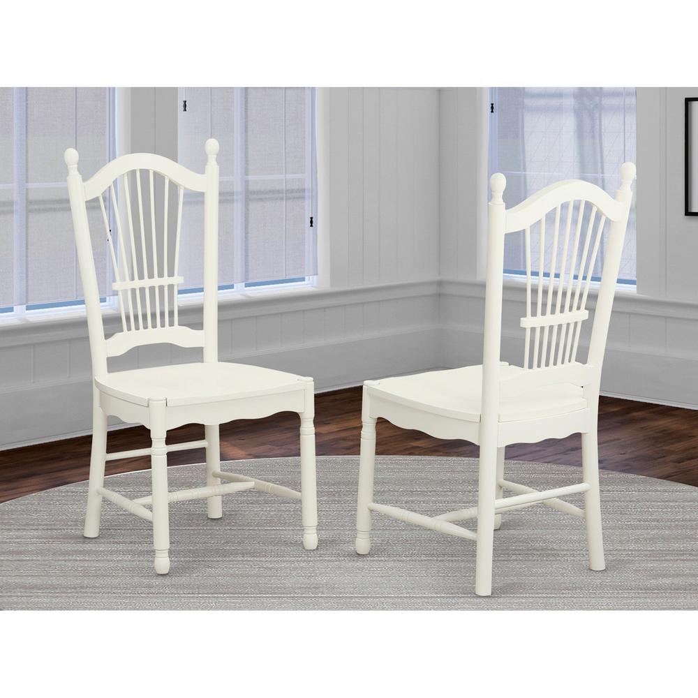 Dover  Dining  Room  Chairs  With  Wood  Seat  -  Finished  in  Linen  White,  Set  of  2. Picture 1