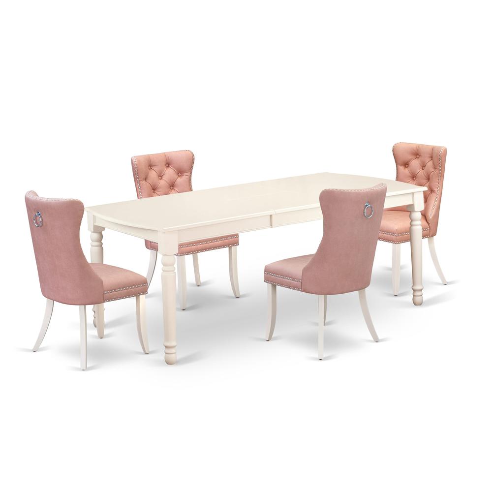 5 Piece Dinette Set Contains a Rectangle Dining Table with Butterfly Leaf. Picture 6